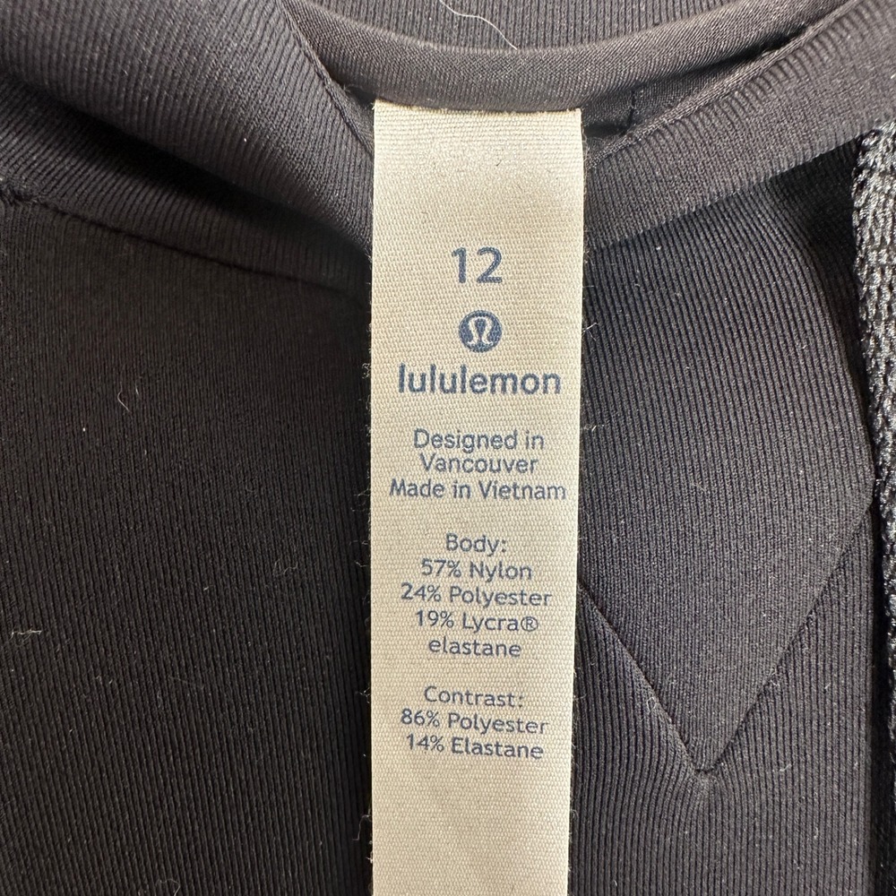 Lululemon Tech Lux Pullover Black Cropped Hoodie LW3ARNS Size 12 NWT - Picture 6 of 10